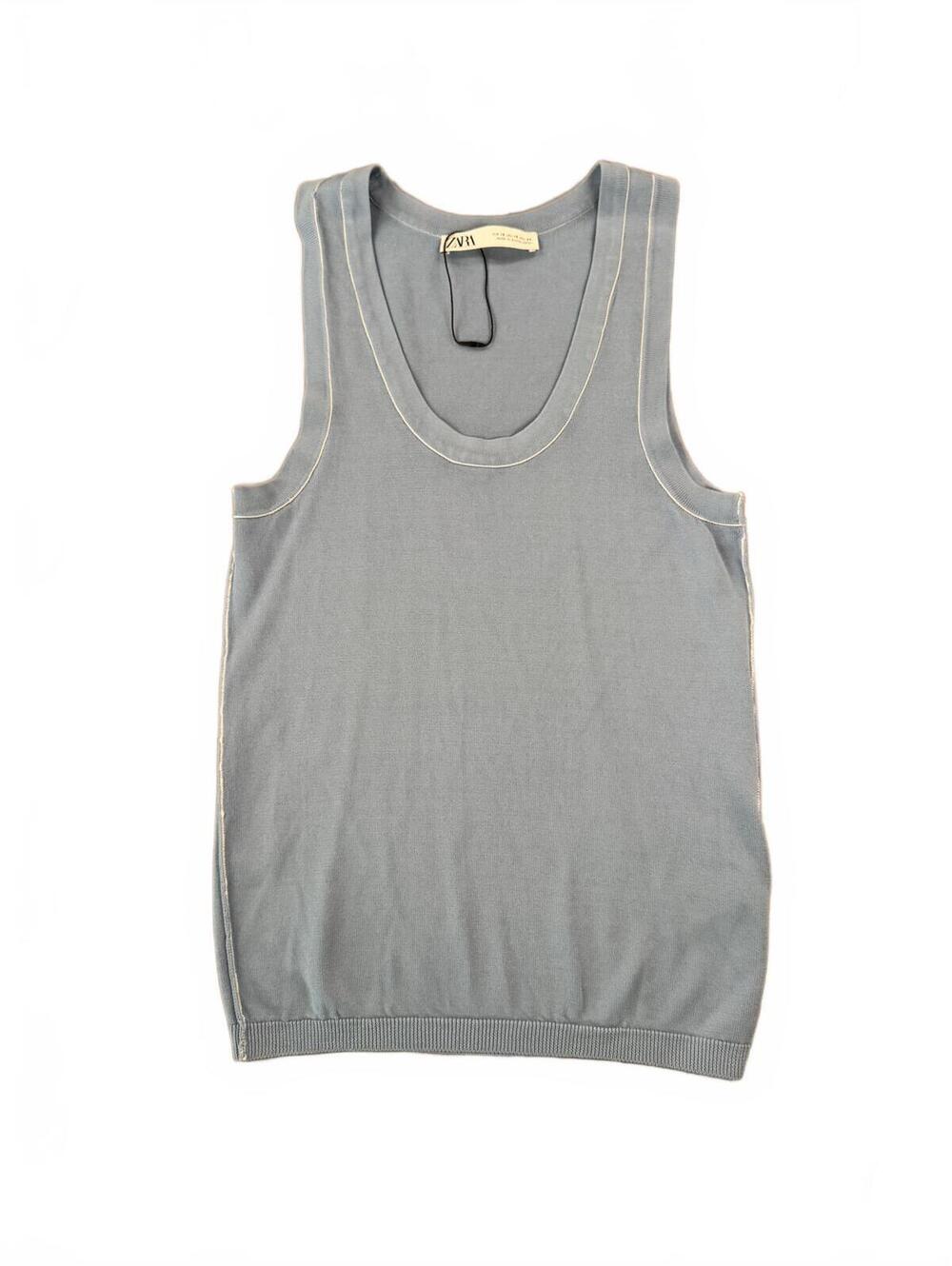 Zara | XS | Blue Sleeveless Knit Tee